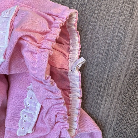 Vintage 1970s Pants Infant Size 18 Months Pink Eyelet Pockets Pull On Retro - Picture 8 of 10